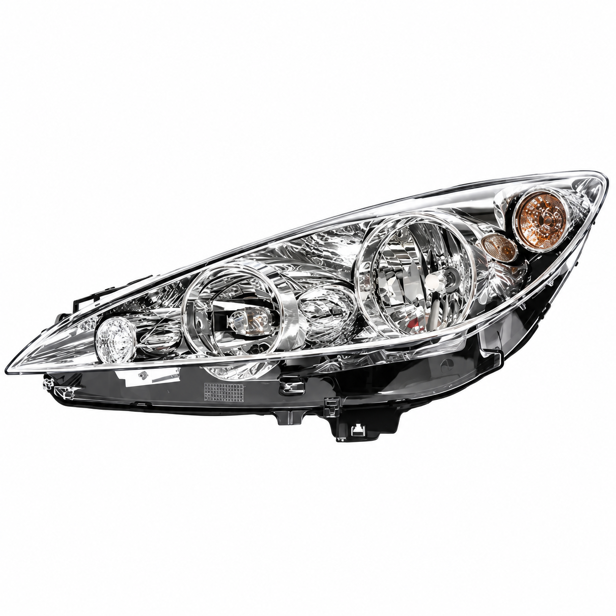 Faro delantero automotriz cromado con intermitente ámbar Optica 408 11/14 Izquierda Sin Led - Imagen 1